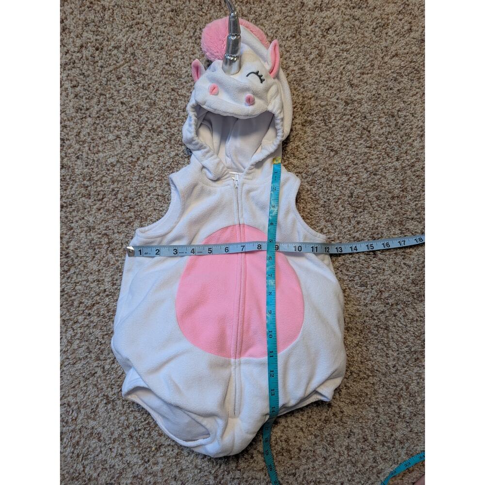 Carter's Baby Unicorn, Fleece Halloween Costume Vest Sleeveless White & Pink 12M - Picture 3 of 8